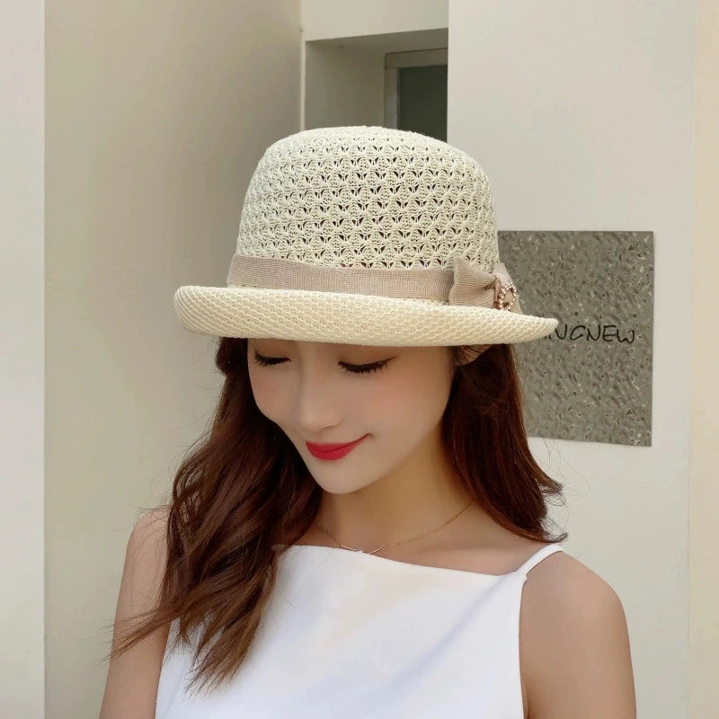 Summer Sun Protection Hat French-Style Rolled-Brim Sun Hat