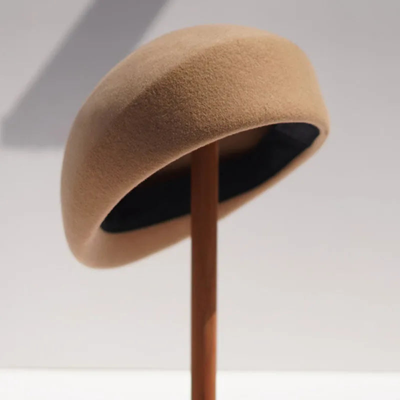 Women Beret French Style Winter Hats Formal Pillbox Hat Wool Felt Beret
