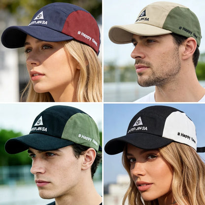 Unisex Camp Cap Fashion Happy Time Embroidery Summer Baseball Cap For Men Women