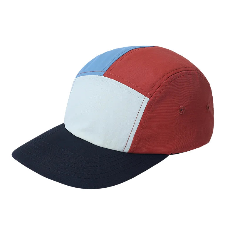 Color Block 5 Panel Cap Men Women UPF50+ Quick Dry Baseball Hat