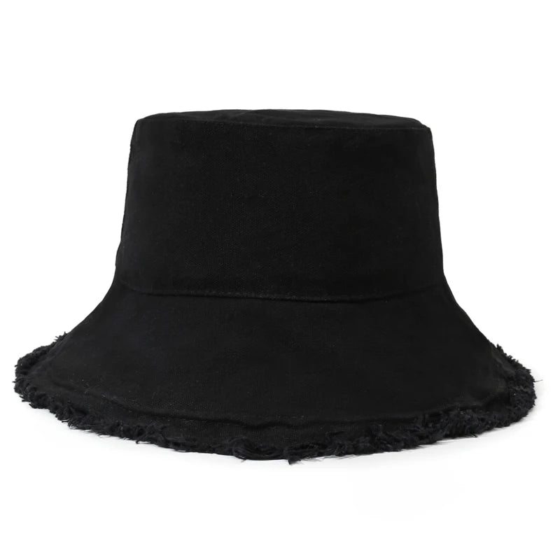 Solid Color Washed Distressed Fisherman Hat