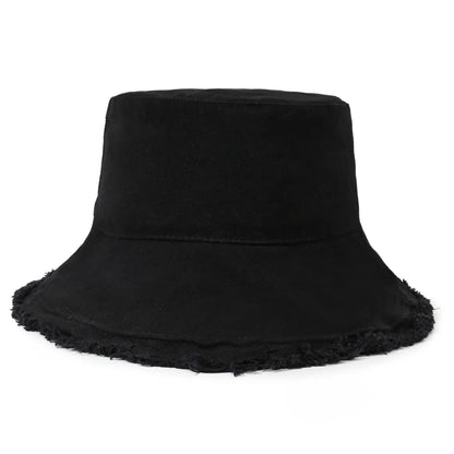Solid Color Washed Distressed Fisherman Hat