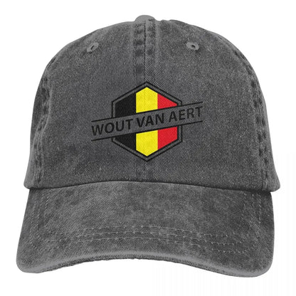 Wout Van Aert Baseball Caps Accessories Retro Distressed Denim Sun Cap Men Women