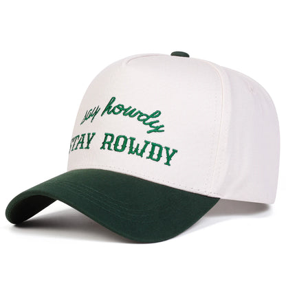 Unisex Stay Rowdy Letter Embroidery Baseball Caps Spring and Autumn