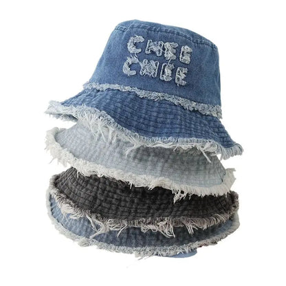 New Denim Bucket Washed Retro Wide Brim Hat
