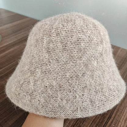 Retro Dome Wool Felt Bucket Hat Women Autumn Winter