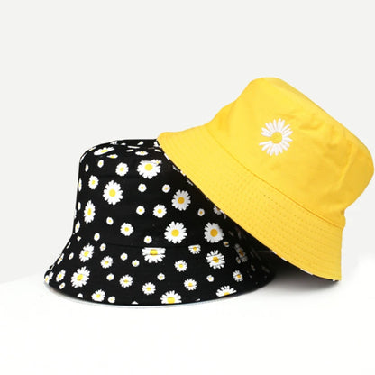 Summer Daisy Double-Sided  Bucket Hats Women's