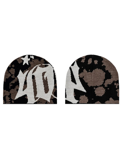 Women Beanie Pussycat Luv Jacquard Korean Winter Warm Knit Vintage Y2k Hats