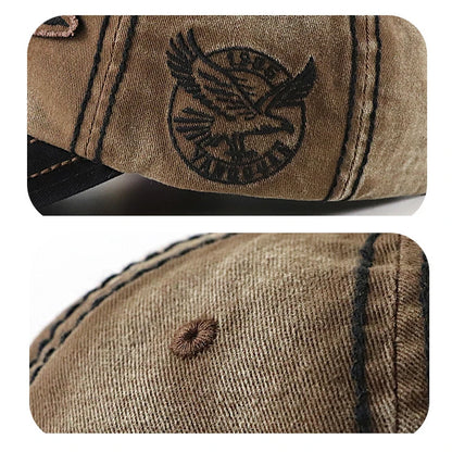 Eagle Soars In The Sky And Flies Freely Eagle Embroidered Large Head Baseball Cap