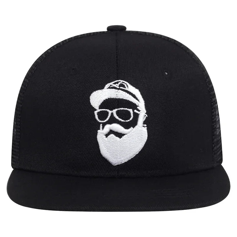 Unisex Old Man Embroidery Hip-hop Net Hats Spring And Summer