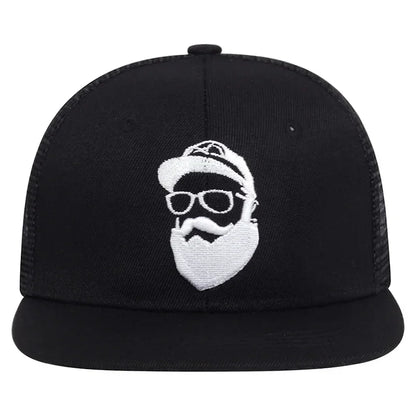 Unisex Old Man Embroidery Hip-hop Net Hats Spring And Summer