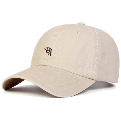 Unisex RH Letter Embroidery Wash Baseball Caps Spring and Autumn
