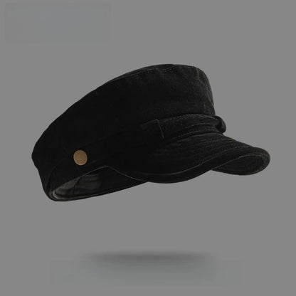 Japanese Solid Color Retro Suede Flat Top Painter Hat