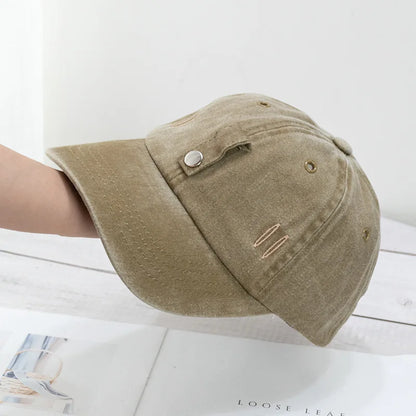 Cat Ears Sunglasses Baseball Cap Y2K Cotton Washed Women And Men