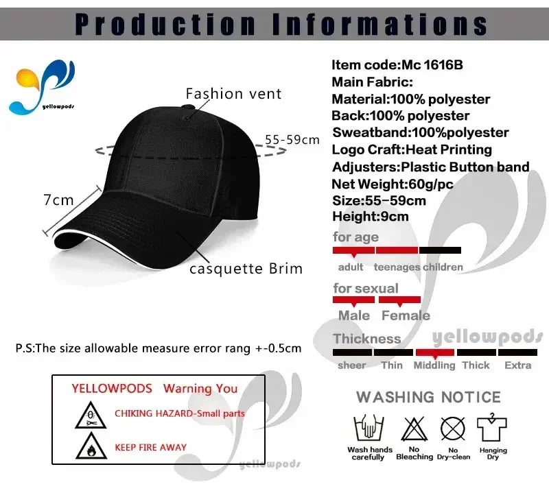 Omaha Beach Party Themed Design Print Sandwich Baseball Cap Men Hip Hop Bucket Hat Summer Sun Dad Hats
