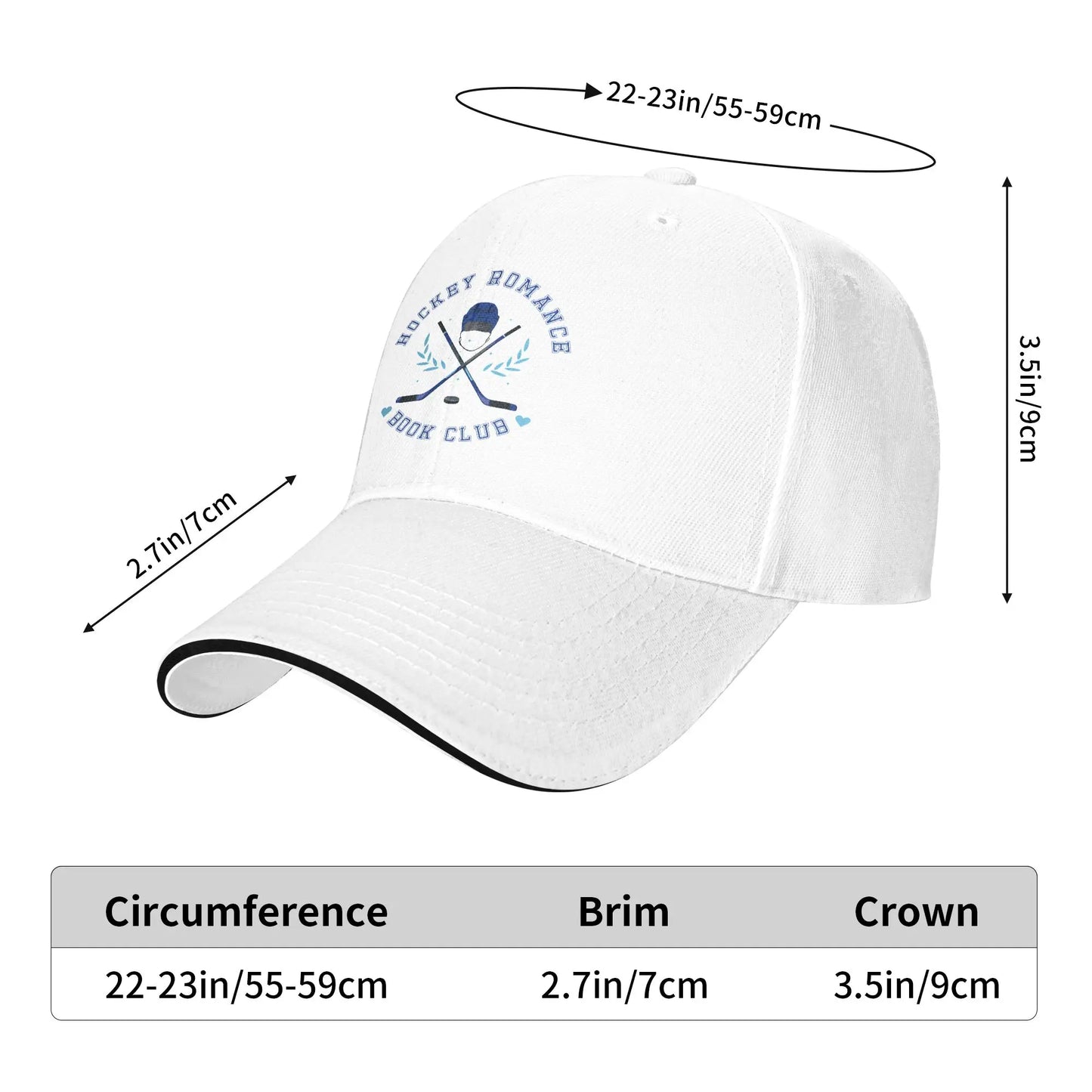 Hockey Romance Book Club Men Baseball Cap