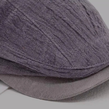 New Natural Linen Berets Men Summer Breathable Sunscreen UV Protection