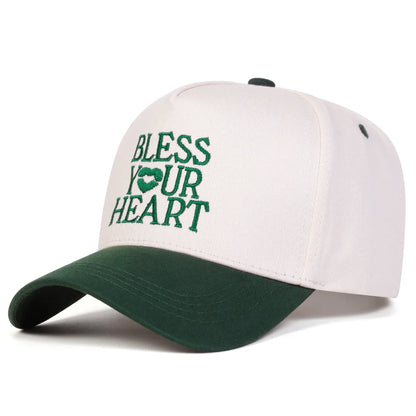 Unisex Bless Your Heart Letter Embroidery Baseball Caps Spring and Autumn