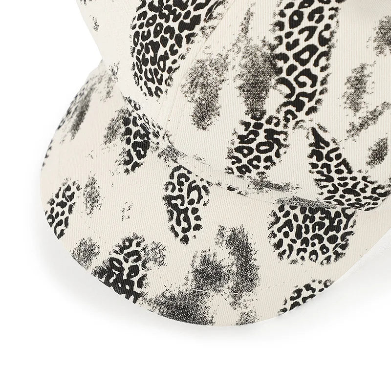 Leopard Print Octagonal Cap Women, Spring Autumn All-Match Beret