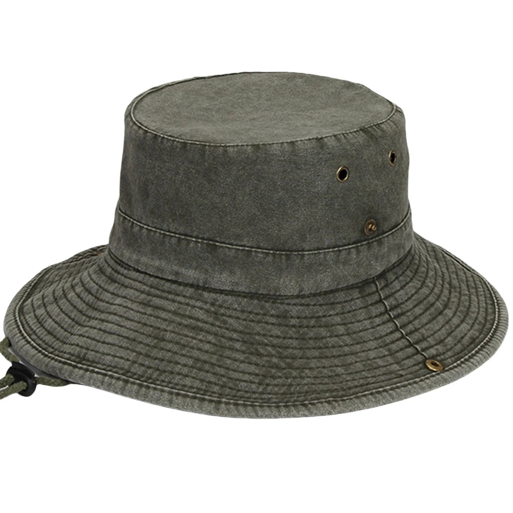 Dad Summer Outdoor Fishing Sun Cap Women Beach Wide Bucket Hat Male Camping