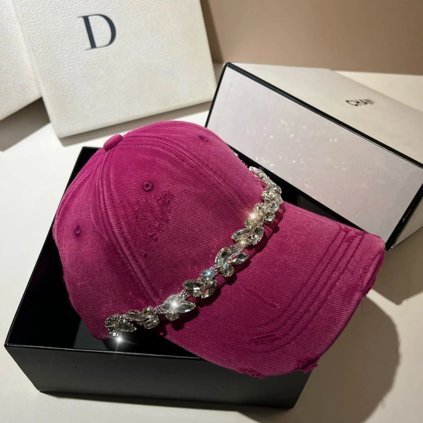 High Quality Fashion Rhinestone Baseball Women's