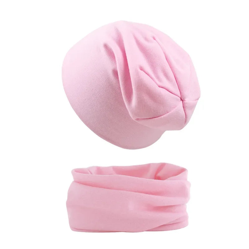New Baby Hat Scarf Set Boys Girls Cap Autumn Winter Soft Elastic Beanie Hats Cotton