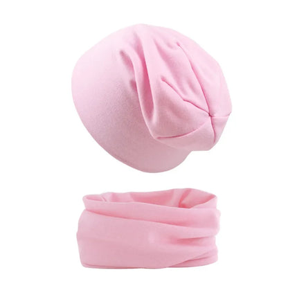 New Baby Hat Scarf Set Boys Girls Cap Autumn Winter Soft Elastic Beanie Hats Cotton
