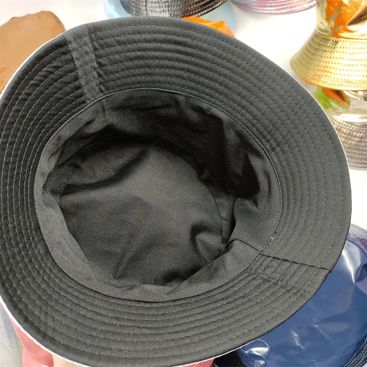 Colorful Shiny Leather Two Sided Fisherman Hat Women's and Men's