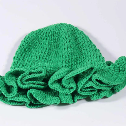 Solid Color Hand Knitted Knit Hat In Bohemian Style With Hollowed Out