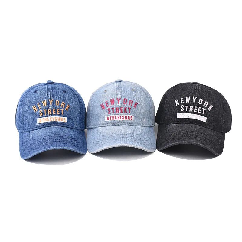 Washed Denim Unstructured Baseball Cap