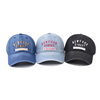Washed Denim Unstructured Baseball Cap