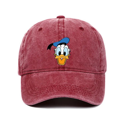 Unisex Vintage Washed Mickey Minnie Print Baseball Cap for Men Women