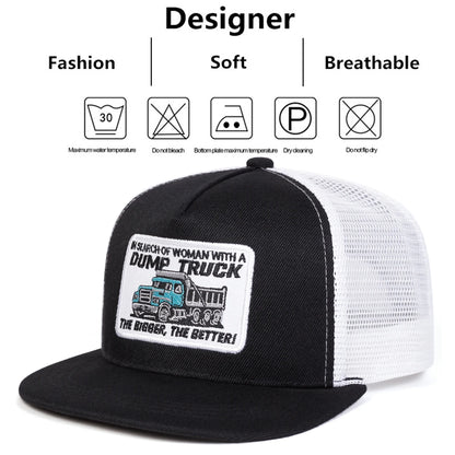Unisex Dump Truck Letter Embroidery Hip-hop Net Hats Spring and Summer
