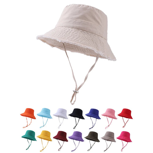 Summer Fisherman Cap For Women Solid Wide Brim Bucket Hat