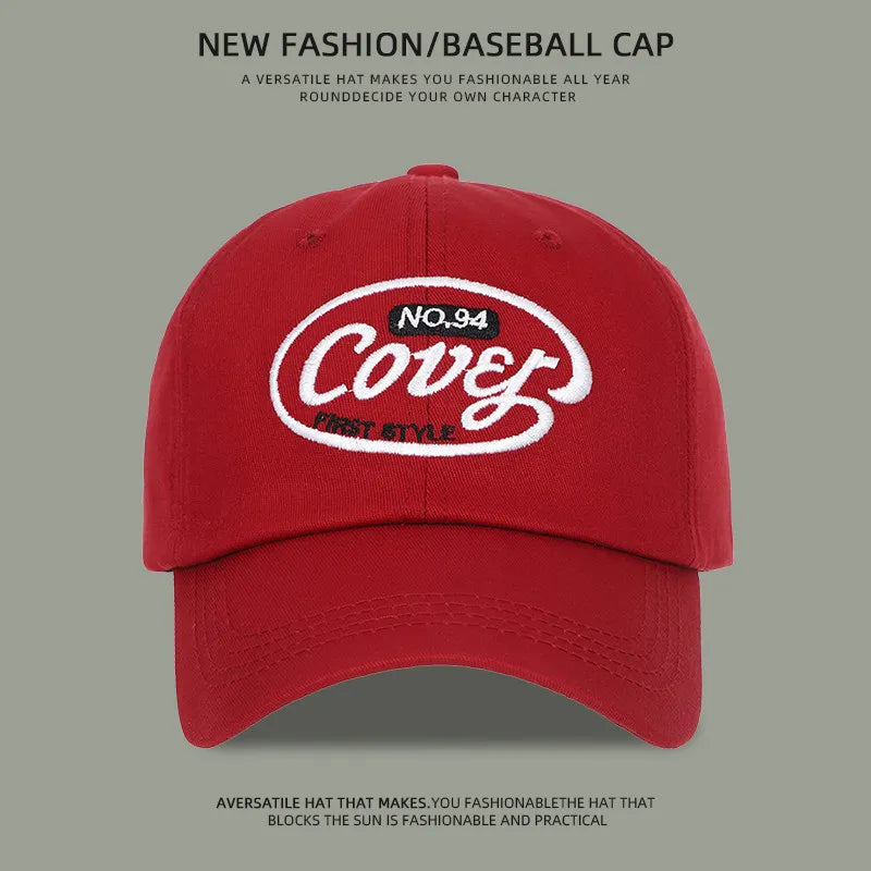 Retro Washed Cotton Embroidered Baseball Cap for Women Men