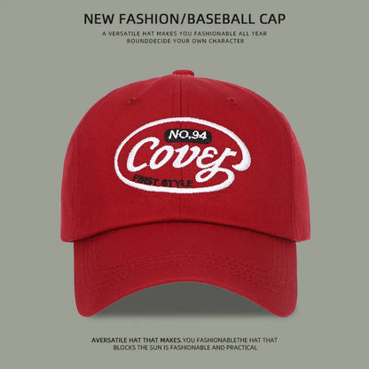 Retro Washed Cotton Embroidered Baseball Cap for Women Men