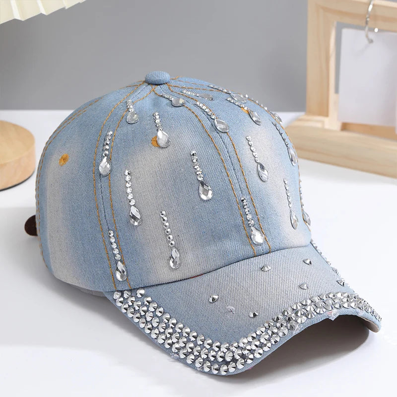 Adjustable Breathable Rhinestone Baseball Cap