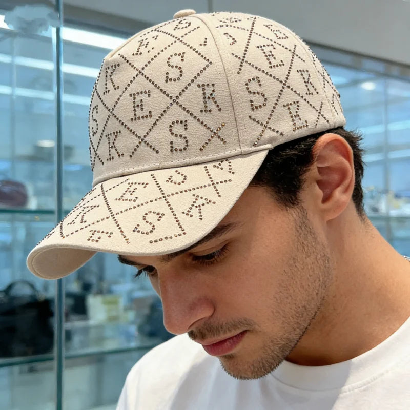 Full Rhinestone Letter Baseball Cap, Light Luxury Sparkling Rhinestone