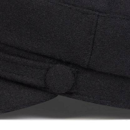 Unisex Solid Color Imitation Wool Military Hats