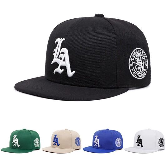 New Los Ange Earth Letter Embroidered Cotton Flat Edge Hat Simple Baseball Hat Unisex Outdoor HipHop Hat