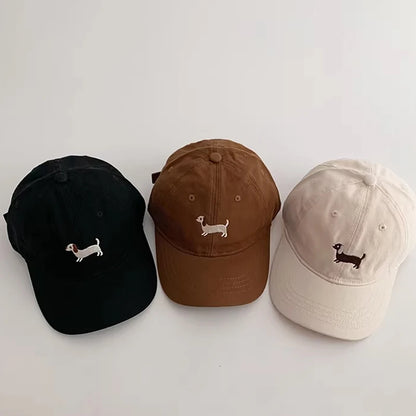 Dachshund Embroidery Baseball Hat Sunscreen Fashion Outdoor Hat