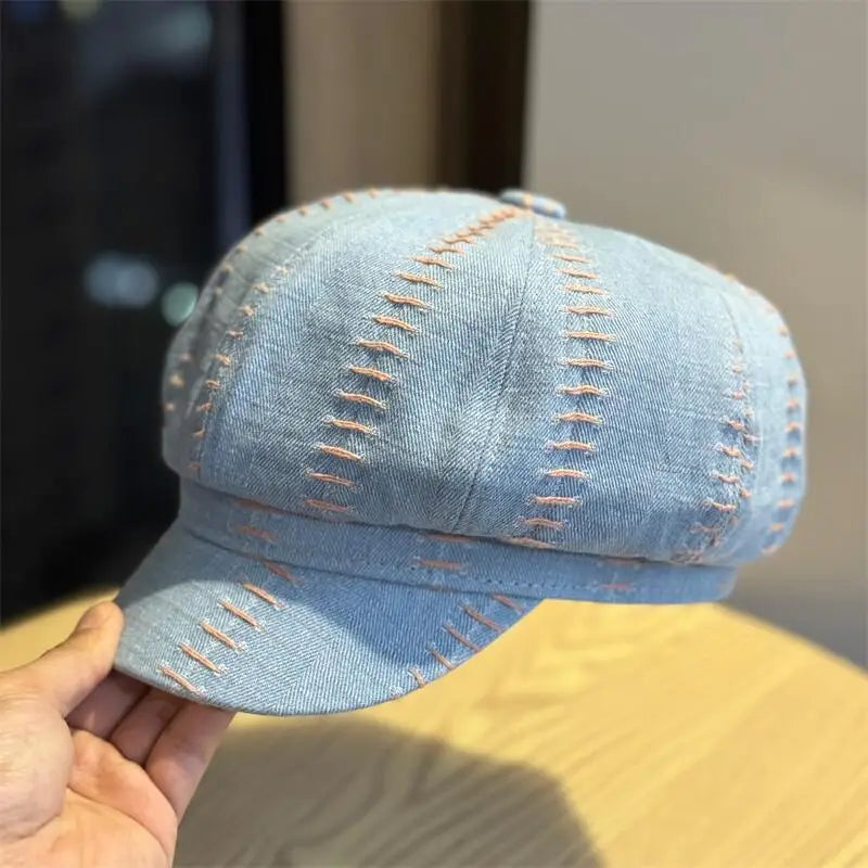 Women's Retro Japanese Cowboy Octagonal Hat