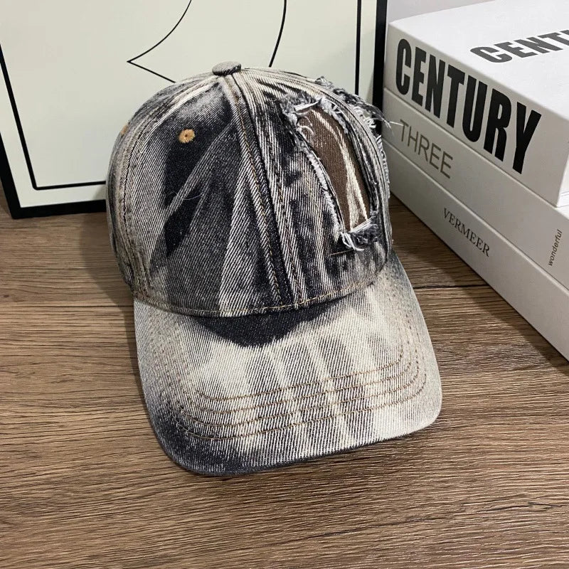 Men's Vintage Distressed Denim Baseball Cap
