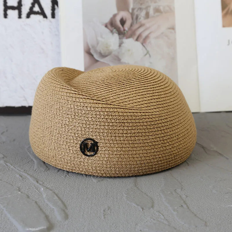 Straw Pillbox Hat Summer Beret Sun Hats Japanese Retro Weeding Fedora Hat