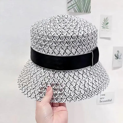 Women's Spring And Summer British Houndstooth Top Hats
