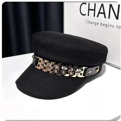 2026 Women Outdoor Warm Beret Hats Korean Octagonal Hat