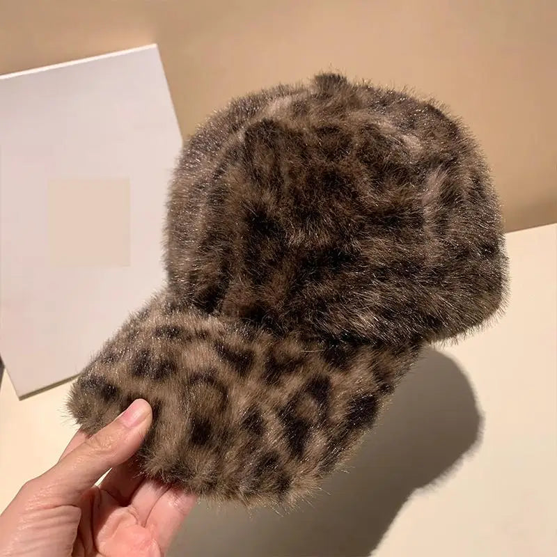 Leopard Baseball Cap Winter Hats For Women