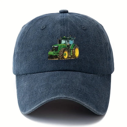 Printed Tractor Baseball Cap Men's Outdoor Camping Vacation Casual Curved Brim Hat Retro