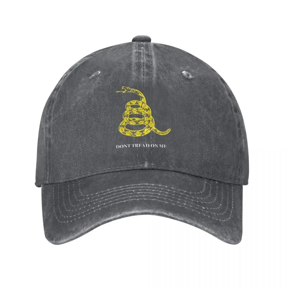 Gadsden Flag Don't Tread On Me Libertarian Denim Baseball Cap Yellow Outdoor