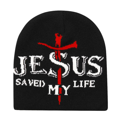 Y2K Letter Knitted Winter Autumn Beanie Cap Men Women